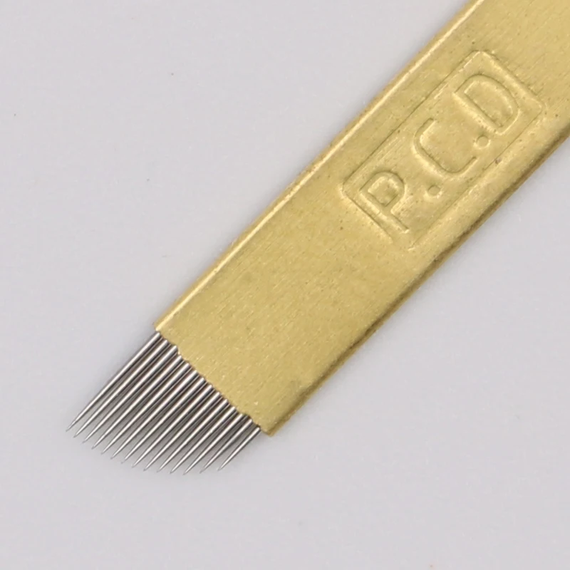 100 шт. PCD 14 Pin перманентного макияжа бровей татуировки лезвие Microblading иглы для 3D