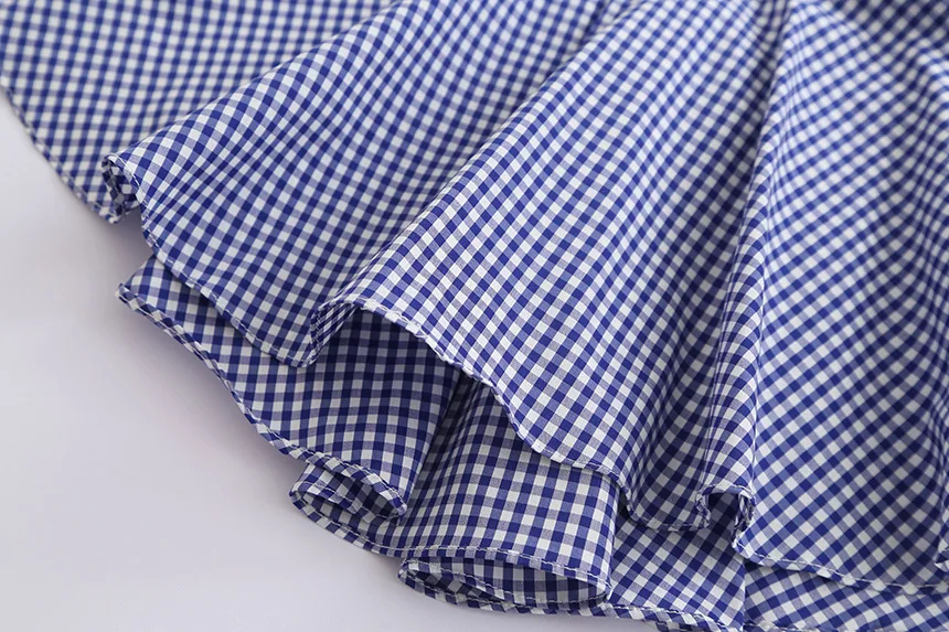 Hurave camis/платье на подтяжках; Повседневная клетчатая хлопковая трапециевидная Милая одежда с открытой спиной для маленьких девочек; Детские платья без бретелек