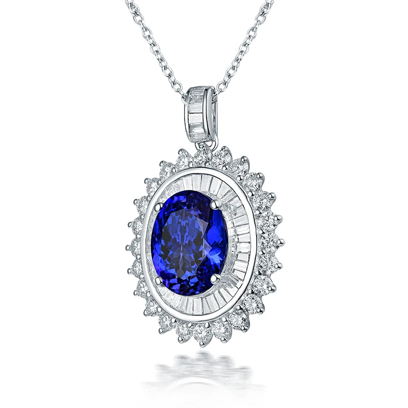 Ожерелье LOVERJEWELRY для женщин Свадебный кулон из натурального танзанита овальной
