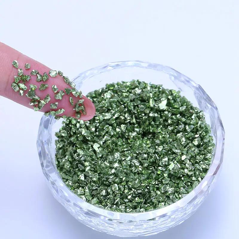 Grass green 1 коробка сломанные драгоценные камни для ногтей смешанные стеклянные стразы 3D драгоценные камни для ногтей художественные Стразы 15 цветов 2 г/кор - Цвет: Grass green