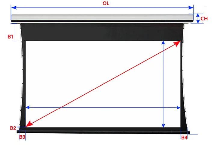 Премиум Tab-Tension AcousticPro, 2,35: 1 UltraWide 4 K/8 K Ultra HD Электрический Звук Прозрачный перфорированный тканый экран проектора