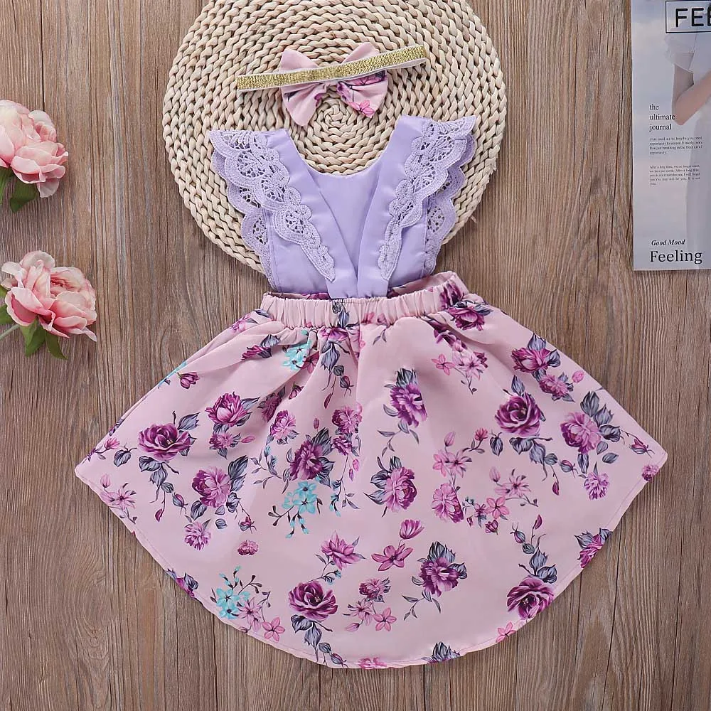 Одежда для маленьких девочек Детское летнее кружевное платье без рукавов с