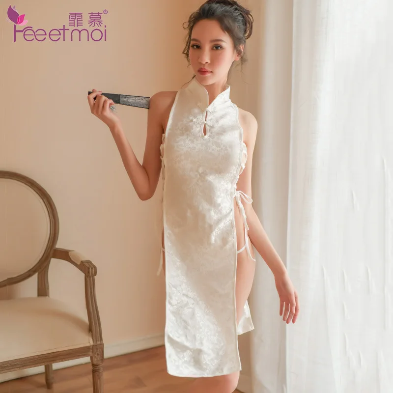 Китайское нижнее белье cheongsam на бретелях с вырезом сексуальная юбка для секса