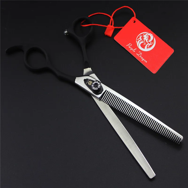 

Purple Dragon 7 inch Pink Black Thinning Pet Shears Dog Hair Scissors Clipper for Dogs Professional Grooming Tool for Dog Cat
