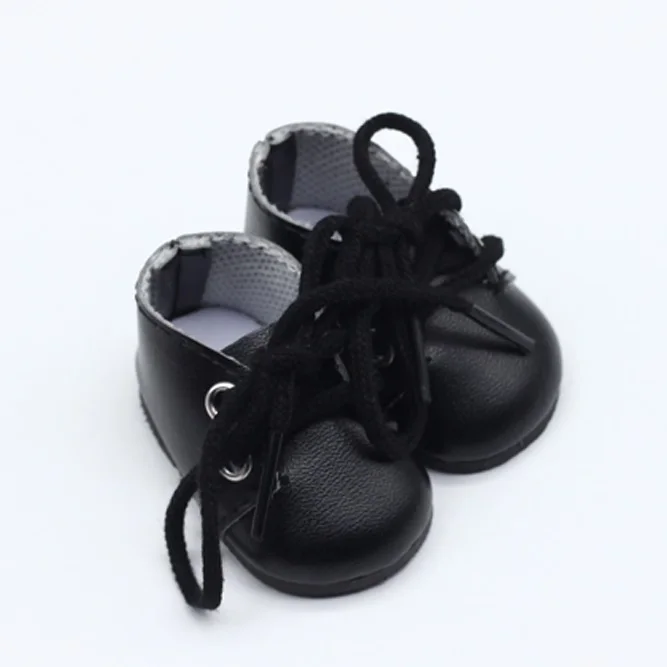 Черный 5*2,8 см искусственная кожа мини игрушка обувь для EXO Куклы подходит для 14,5 дюймов Куклы как для BJD аксессуары для девочек куклы подарок игрушки - Цвет: Черный