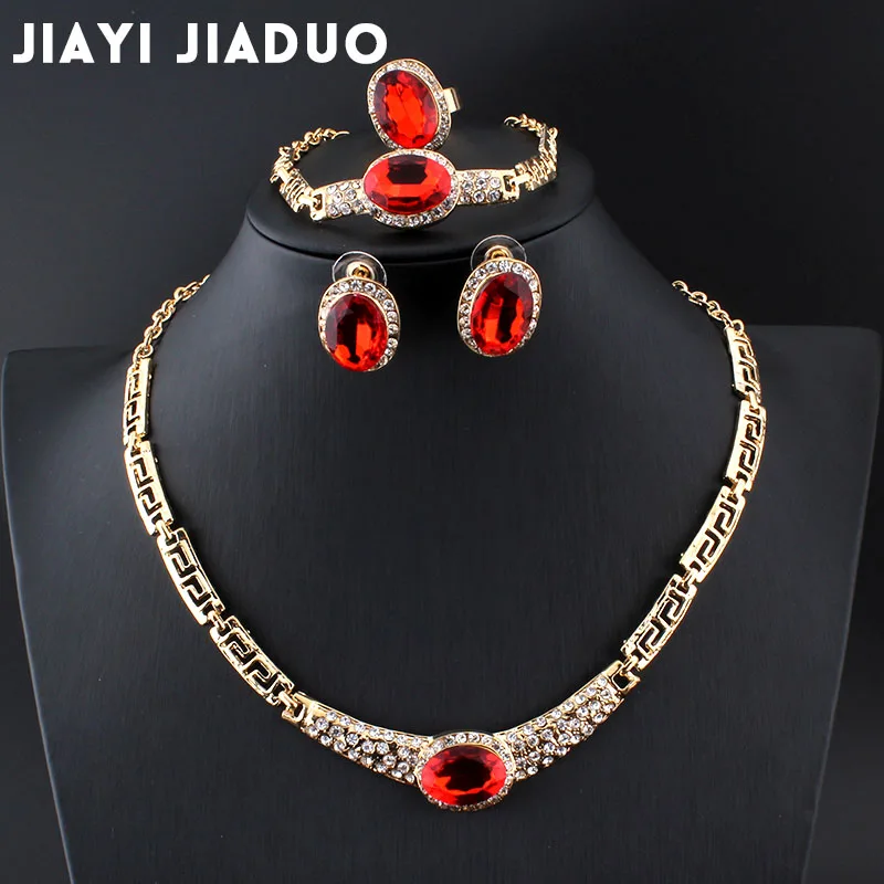 Женский ювелирный комплект из колье и серёг золотистого цвета|jewelry sets for women|bridal