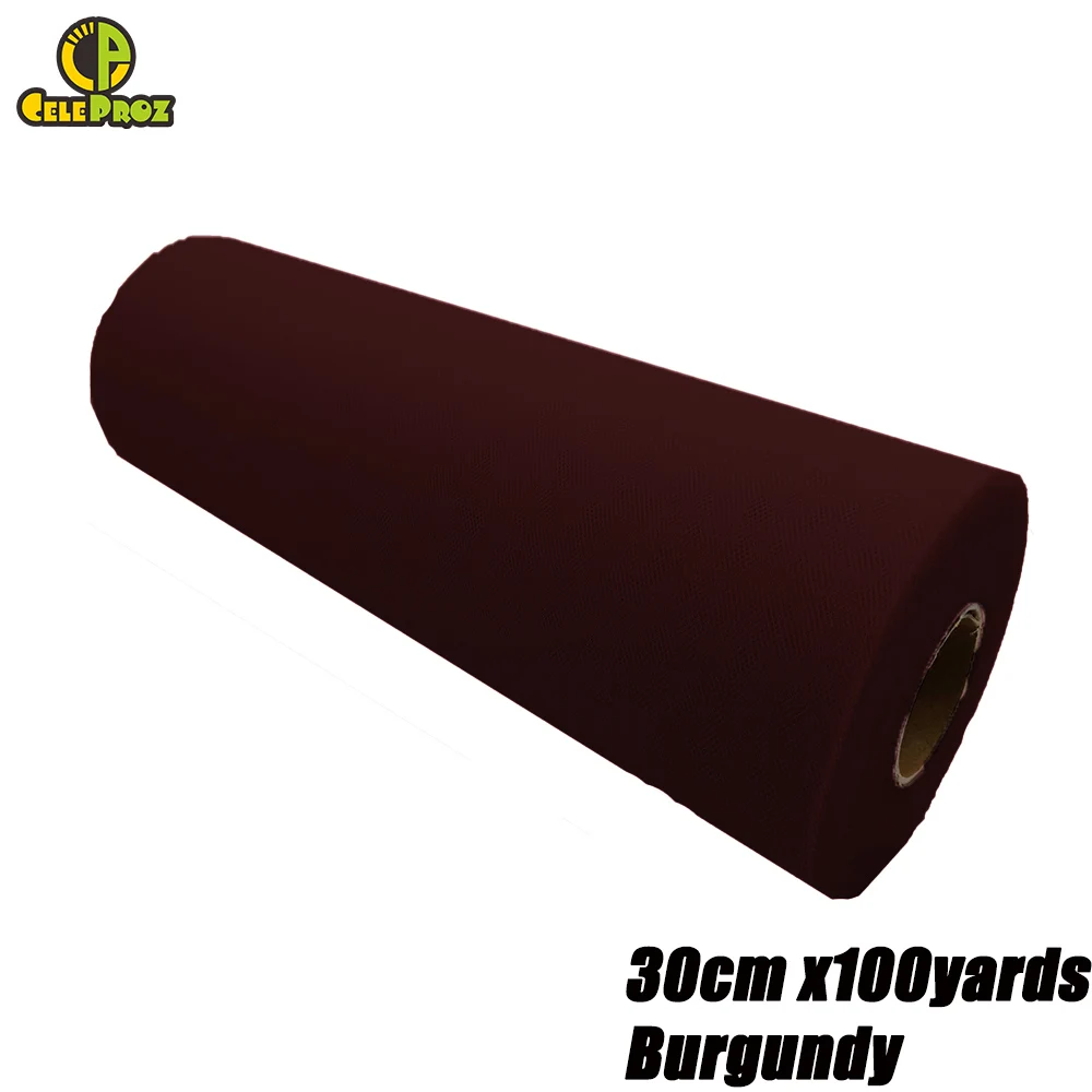 30cm Burgundy 30 см 100 ярдов белый тюль рулон Тюль органза Ткань DIY открытый свадьба день рождения Alise Runner центральные украшения принадлежности - Цвет: 30cm Burgundy