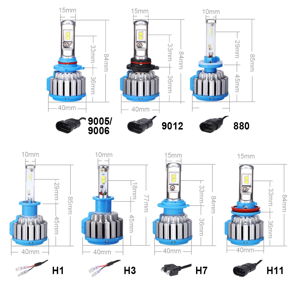 Автомобильные фары H1 H3/880 (881/H27) H7 H11 (H8/H9)/9005 (H10/HB3)/9006 (HB4) /9012 H4 H13 9004 9007 hi/lo|Передние