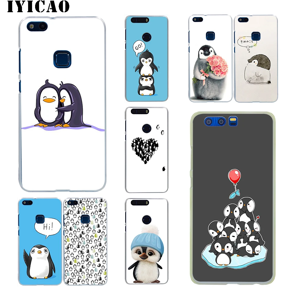Жесткий чехол IYICAO Penguin для Huawei Honor 6A 6C 7A 7C 7X 8 8X 9 10 20 9X Lite Pro Play Note View | Мобильные