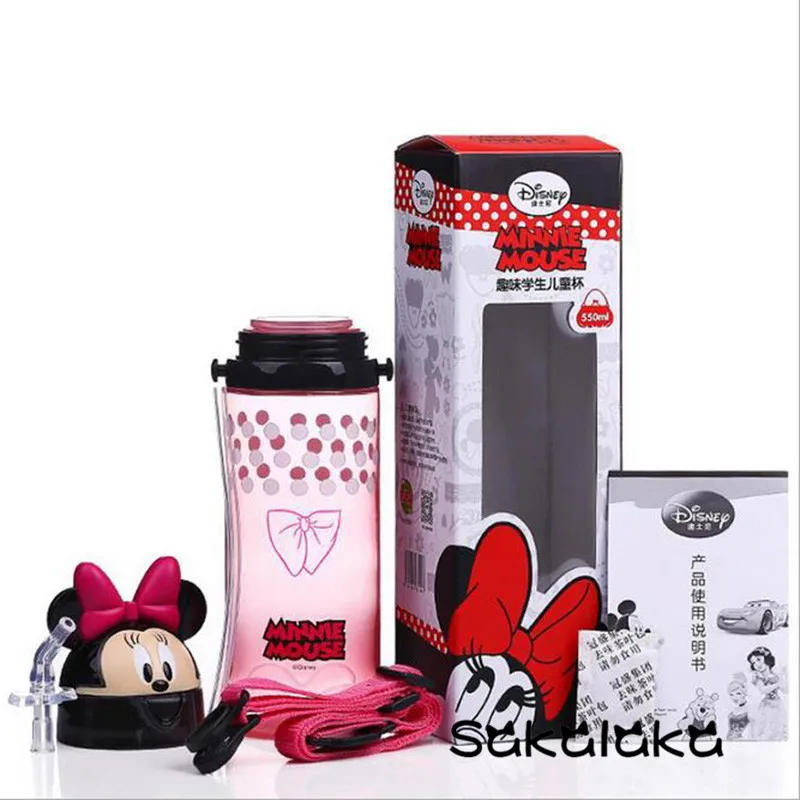 Дисней герметичные соломы Белоснежка Винни Пух Дети питьевой воды бутылки