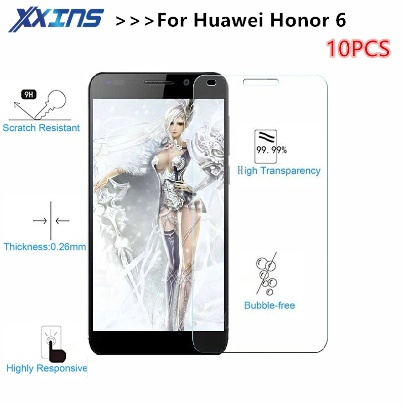 10 шт./партия закаленное стекло для Huawei Honor 6 honor6 H60-L01 защитная крышка экрана 5