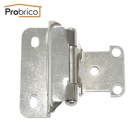 Probrico самозакрывающаяся петля для кухонного шкафа, матовый никель CH199BSN, частичная обертка, 1/4 дюймов, накладная мебельная петля для двери шкафа