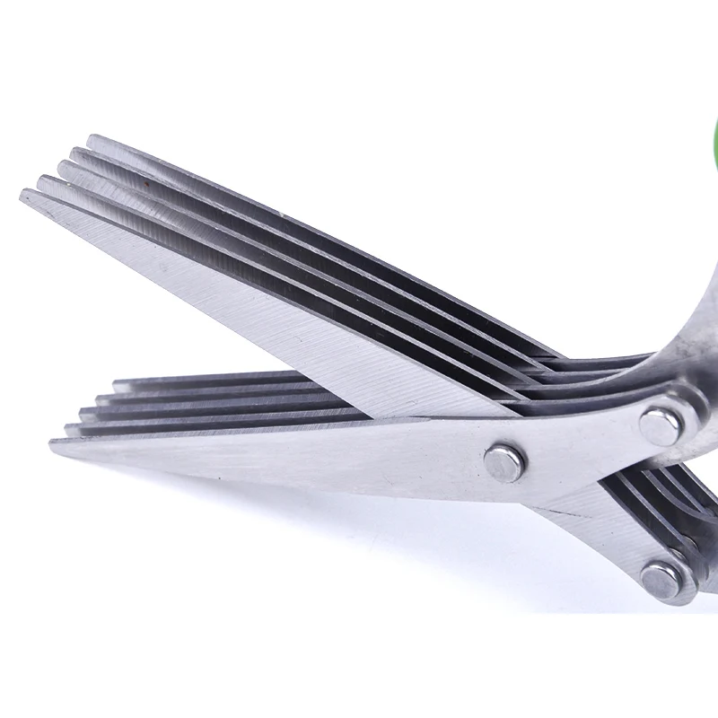 New Knives Cooking Tools Green Handle Kitchen product Scissors Five Layers | Дом и сад