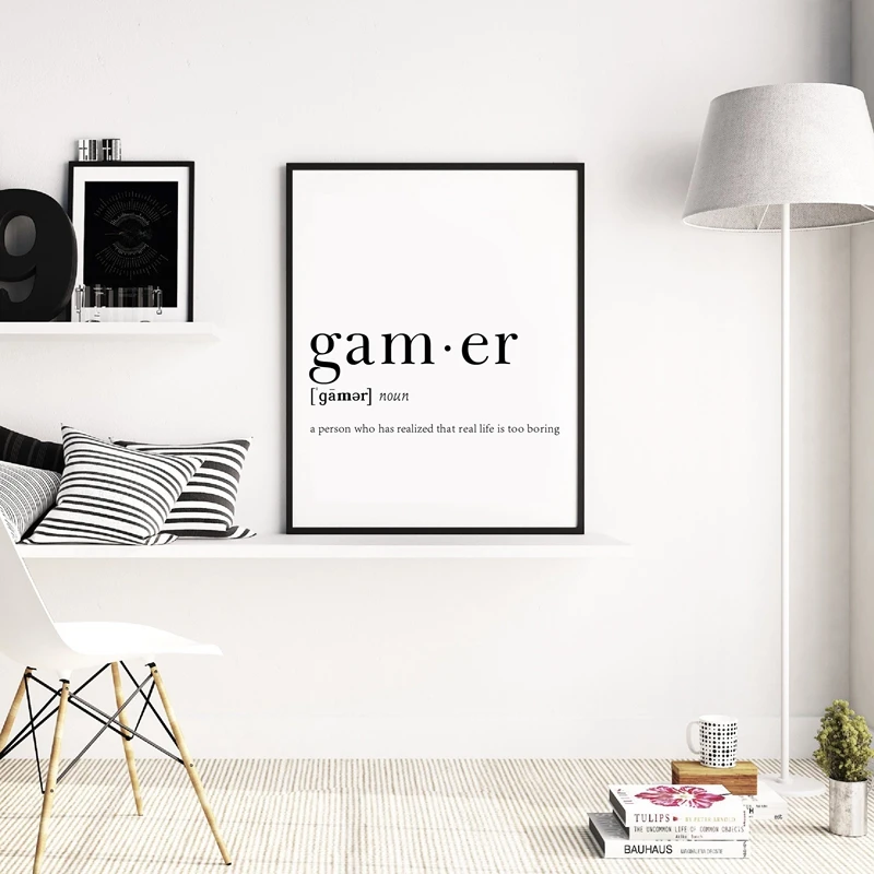 Gamer Definition Картина на холсте настенные картинки смешные рисунки Юмористические