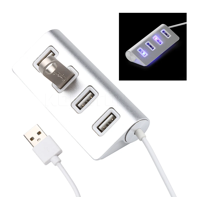 USB 4-портовый расширитель kebidu светодиодный высокоскоростной концентратор 2 0