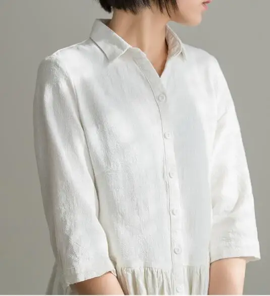 Белые летние платья женские из 100% льна весенние одежда|Женские платья| |