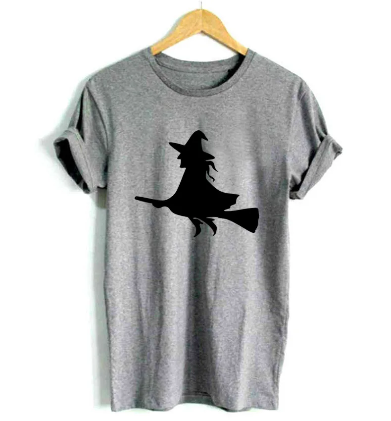 

Witch On a Broom Print Women tshirt Cotton Casual Funny t shirt For Lady Girl Top Tee Hipster Tumblr Drop Ship F595