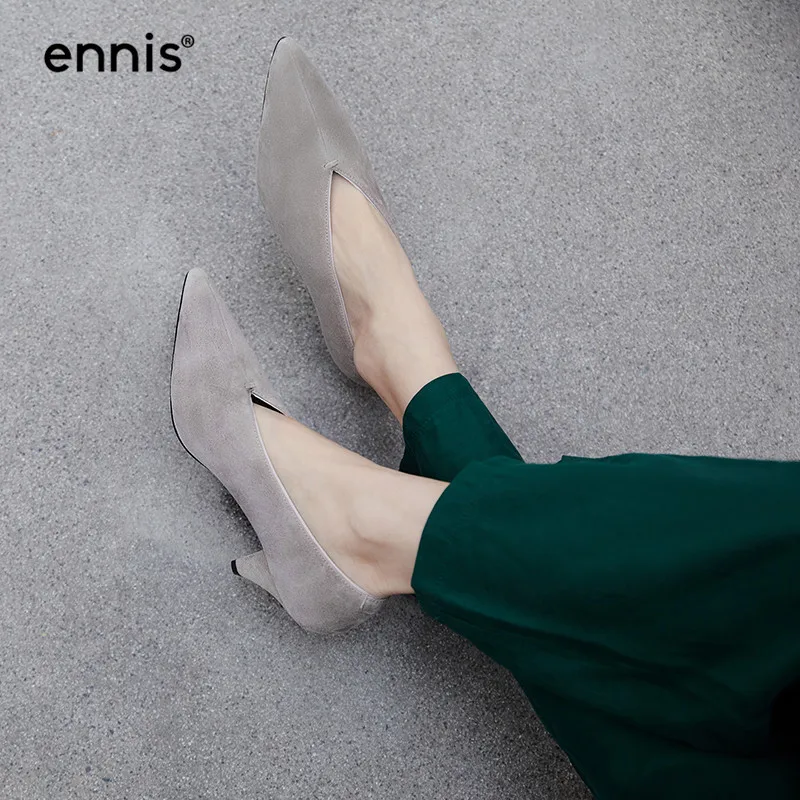 ENNIS/ г., туфли-лодочки на высоком каблуке-шпильке женская обувь Туфли-лодочки из натуральной кожи женские неглубокие повседневные туфли модные демисезонные Туфли на каблуке, P947