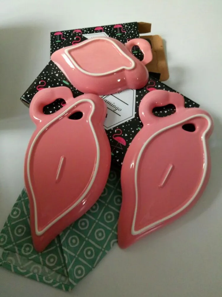 Керамическая посуда в скандинавском стиле с фламинго креативная тарелка для