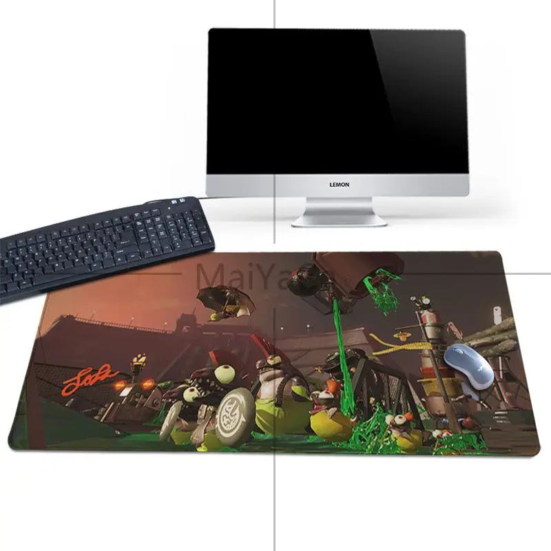 Lock Edge 30x90cm MaiYaCa Печатный Splatoon 2 клавиатуры резиновый коврик игровой коврик для мыши Настольный резиновый коврик и гладкий Стильный коврик для мыши 30X80 30X90 см - Цвет: Lock Edge 30x90cm
