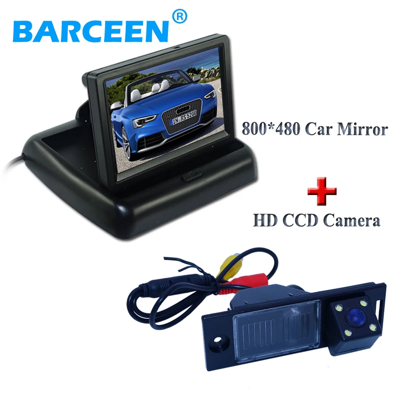 

Big Sales 4.3 Inch TFT LCD Car Rear View Mirror Monitor Parking Rearview Monitor+4 IR Lights Car Reverse Camera for 2014-16 IX35