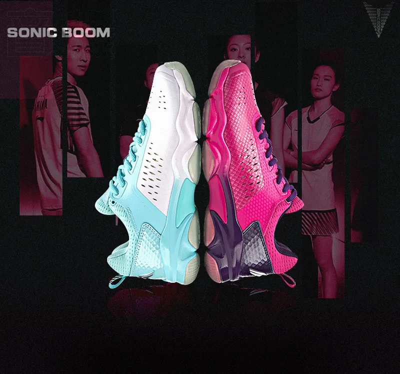 Li-Ning/Женская Профессиональная Обувь для бадминтона SONIC BOOM; износостойкая спортивная обувь с прочной подкладкой; кроссовки; AYZN006 XYY100