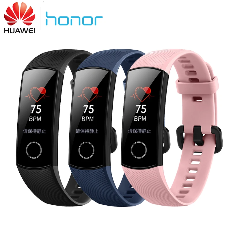 Huawei Honor Band 4 AMOLED цветной 0 95 дюймовый сенсорный смарт браслет 50 м профессиональный