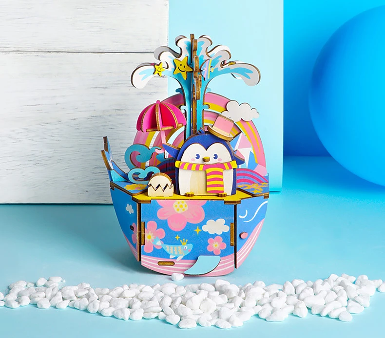 Cute Birthday Gift DIY Music Box Handmade Romantic Wooden Home Decor For Kids Girlfriend birthday present | Тематическая одежда и