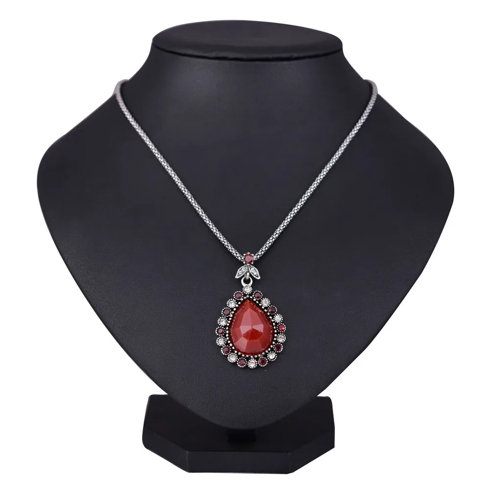 Ожерелье серебряного цвета с австрийским кристаллом в этническом стиле|necklace