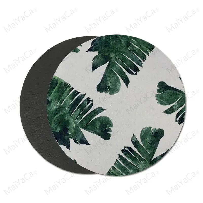 MaiYaCa My Favorite banana leaf Акварельная уникальная настольная панель игровая защелка для мыши круглый коврик для мыши 22x22 см 20x20 см