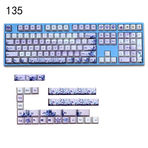 WIANXP фиолетовый пять сублимационный профиль вишни 108/135 клавиш для mx Переключатель механическая клавиатура только keycap - Цвет: Purple 135