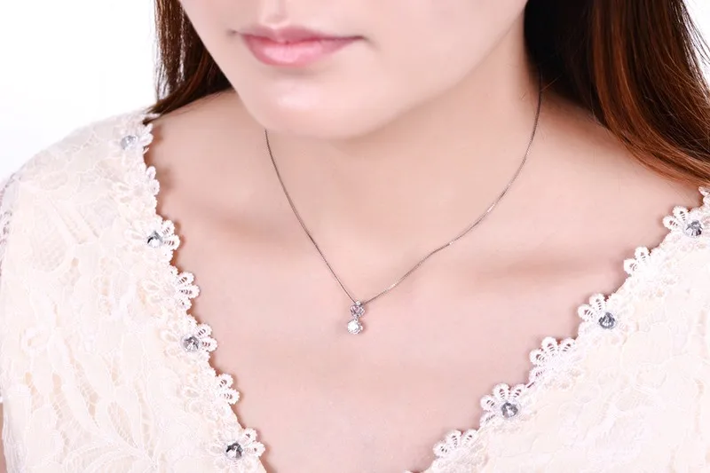 ZOCAI Crown 1,0 CT G/VS2 сертифицированный бриллиант кулон из 18-каратного белого золота(Au750) с 18 K цепочка из белого золота ожерелье D80066T_1