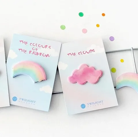 

Rainbow Pink Clouds Memo Pad Self Adhesive Paper Sticky Notes Bookmark School Office Stationery Supplies Note Pad Tools