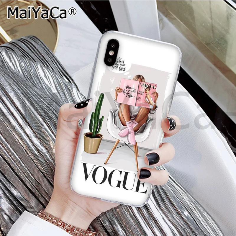 MaiYaCa VOGUE Рождество принцесса девушка кошка черный чехол для телефона для iphone 11 pro X XS MAX 66S 7 7plus 8 8Plus 5S SE XR
