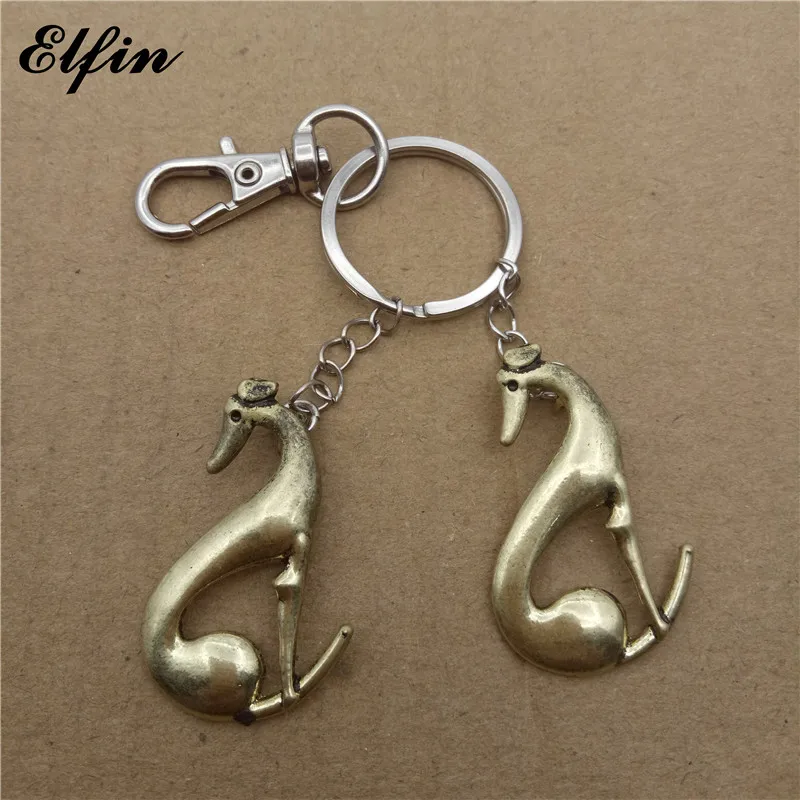 Elfin оптовая продажа модные брелоки Greyhound Модные животные памятные ювелирные