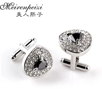 personalized luxury cufflinks for mens women gifts designed purple white black zircon crystal wedding brand cuff buttons