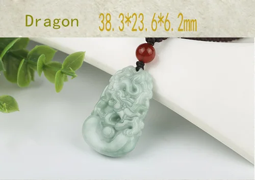 Dragon Кулон с изумрудом и подвеской, ручной работы, Прямая поставка, счастливый амулет, Китайский Зодиак, ожерелье с цепочкой для мужчин и женщин, подарок - Цвет камня: Dragon