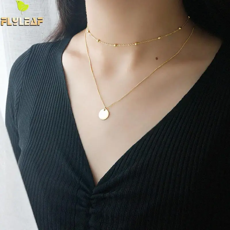 Flyleaf двойное ожерелье из блесток колье чокер для женщин 2020 новый тренд 100% Серебро