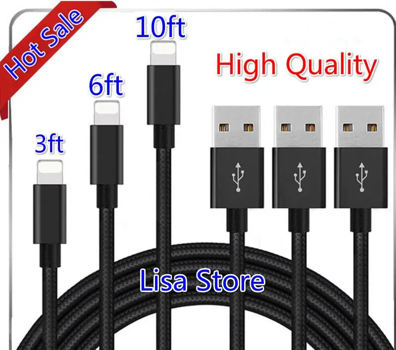 Бесплатная DHL USB кабель для iPhone 6 7 8 X 2A Быстрая зарядка синхронизации данных