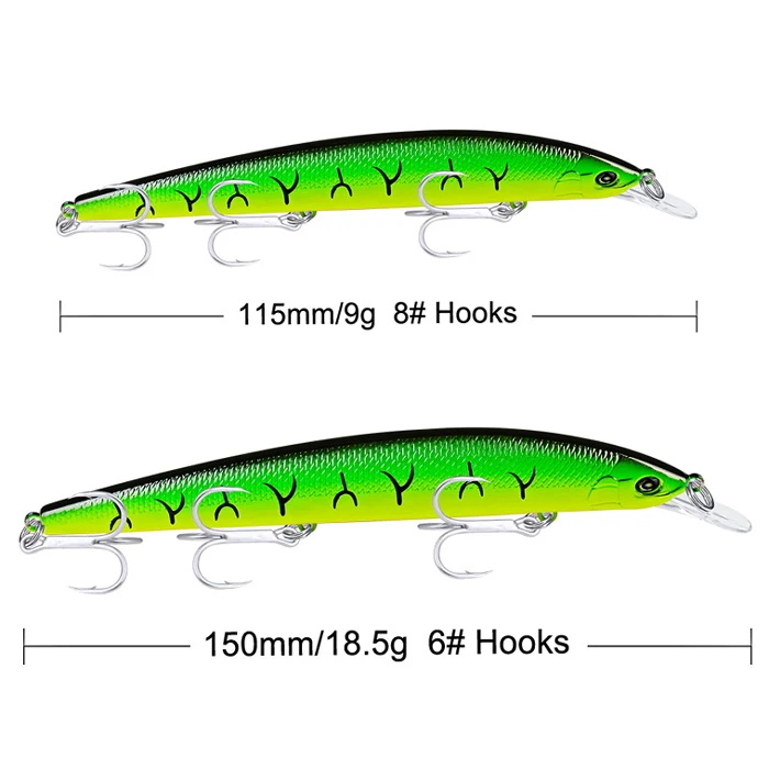 5PC-Color F 5 шт., набор рыболовных приманок Minnow, набор приманки, 18,5 г/15 см, 9 г/11,5 см, искусственные жесткие воблеры для наживки с ящиком для хранения, снасти - Цвет: 5PC-Color F