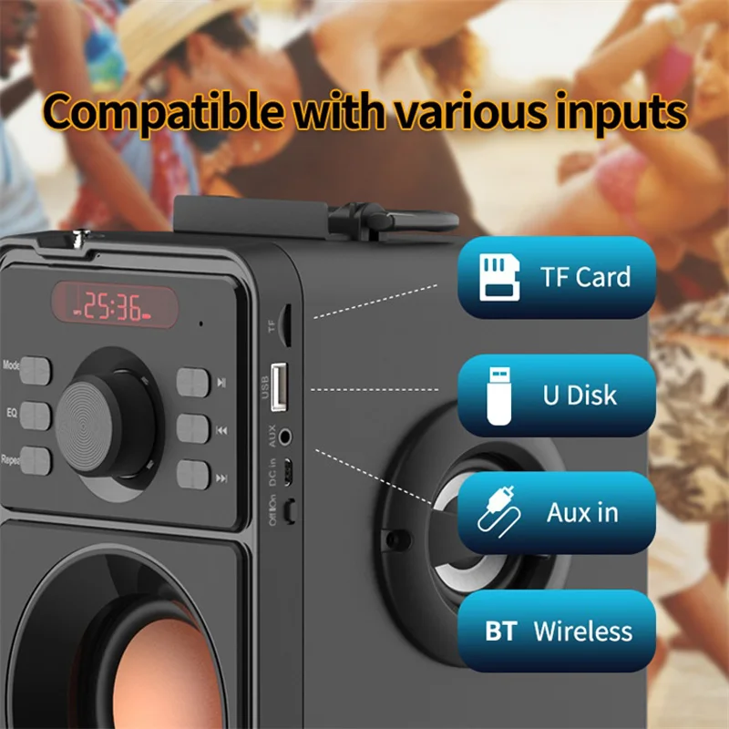 ELE 3000 мАч 2 1 стерео сабвуфер Bluetooth колонка портативный беспроводной TF FM USB
