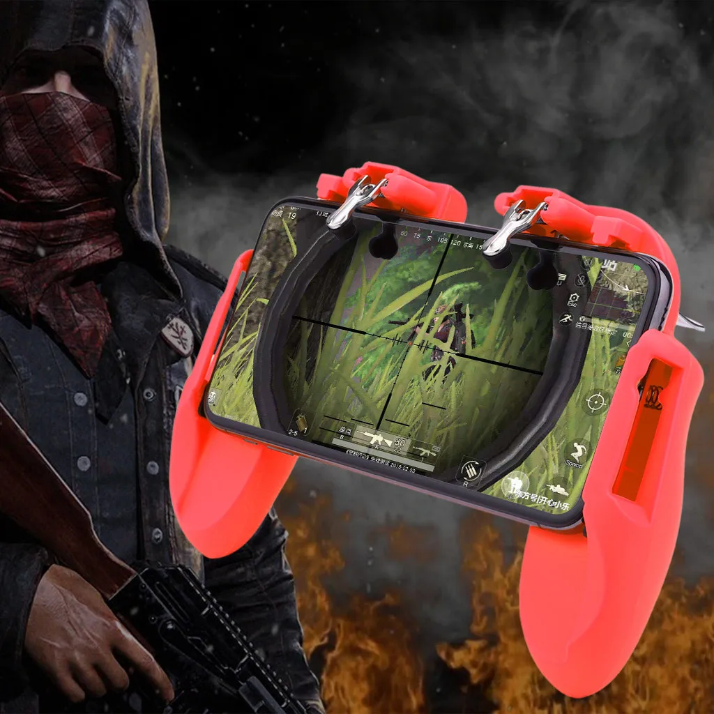 Мобильный игровой контроллер PUBG, геймпад с 4 пальцами, пусковая кнопка, стрелок, джойстик с охлаждающим вентилятором для игровой площадки, аксессуары 621#2