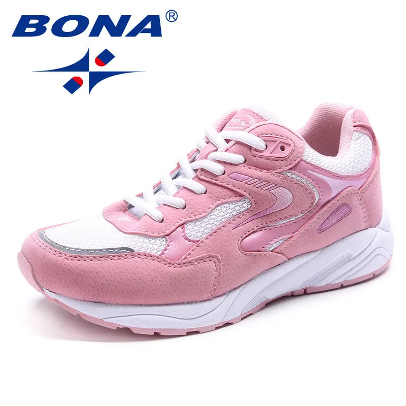 PINK BONA/Новое поступление; классические стильные женские кроссовки для бега; женская спортивная обувь на шнуровке; мягкие кроссовки для бега; - Цвет: PINK