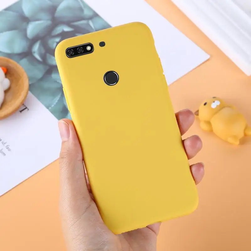 Yellow Lamo чехол карамельный цвет чехол для huawei Honor 7A Pro 7C 7X8 8X Max Note 10 6C Enjoy 7S Nova 3i Y9 желтый Забавный чехол - Цвет: Yellow