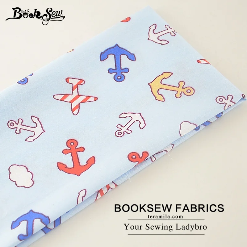 Booksew 100% хлопчатобумажная саржевая ткань для шитья морской якорь узоры стеганый