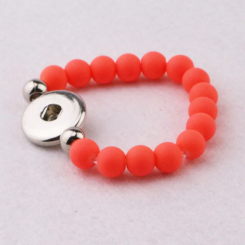 Новые модные синие эластичные браслеты 8 мм с бусинами и металлическими кнопками