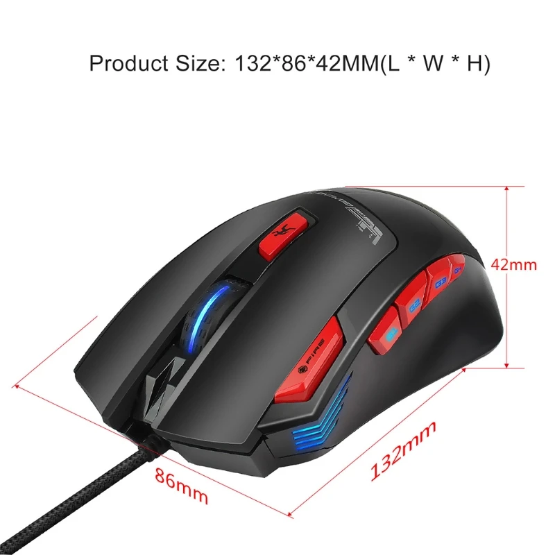 

6000 DPI Mechanical Game Mouse With Cable For Gamer Computer Laptop Universal