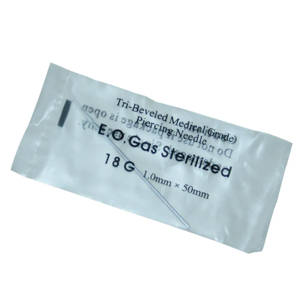 

100PCS 18G Piercing Needles Disposable E.O. Gas Sterile Body Piercing Needles