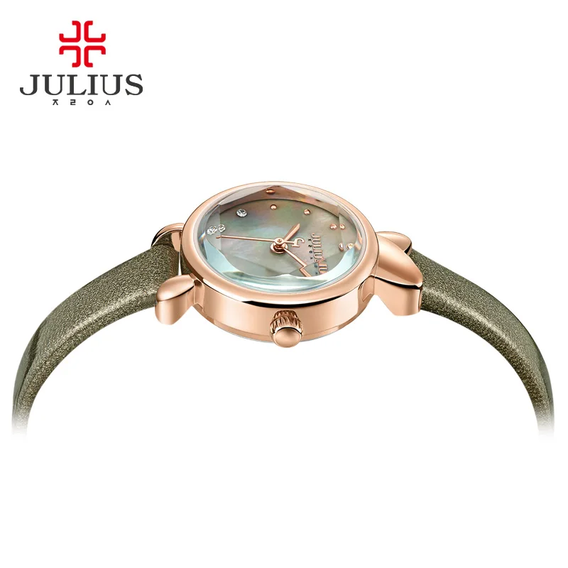 Женские круглые часы Julius 2017 с блестящим циферблатом эксквизионный элегантный GF