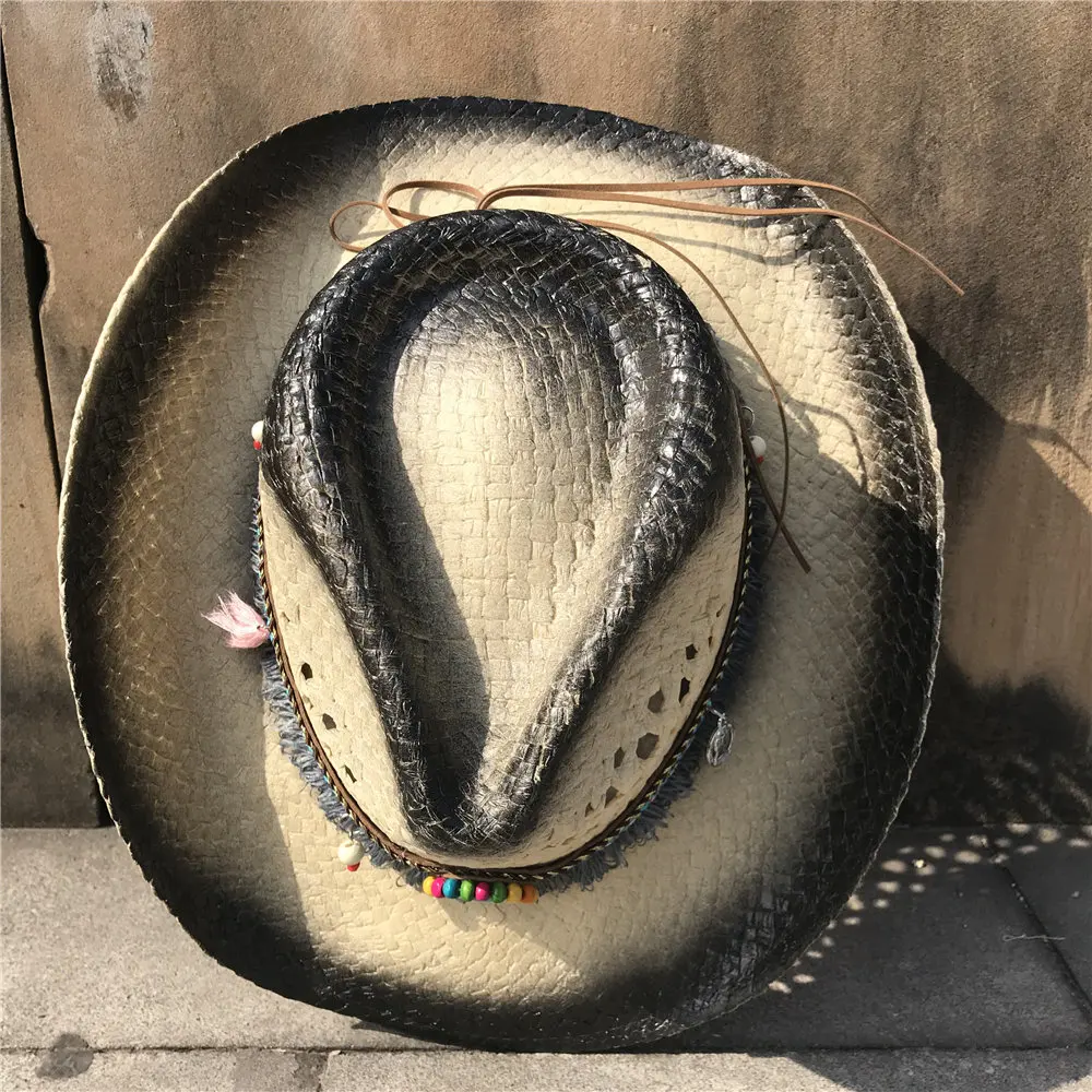 Женская Ковбойская шляпа в ковбойском стиле летняя женская Sombrero Hombre с кисточками